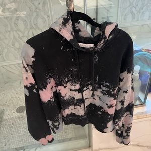 DAYDREAMER black and pastel tie dye hoodie size medium